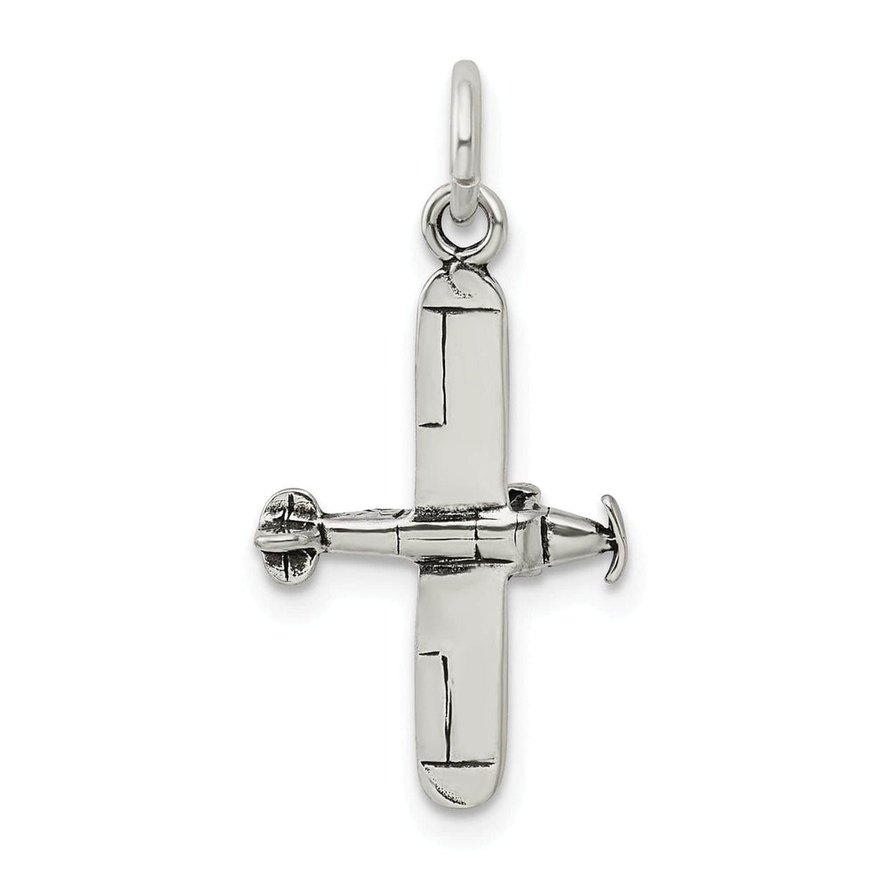 Lovely Rita's Pendants & Charms Sterling Silver Antiqued 3-D Airplane Charm