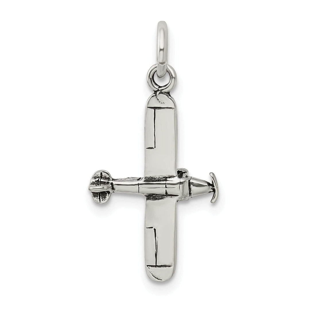 Lovely Rita's Pendants & Charms Sterling Silver Antiqued 3-D Airplane Charm