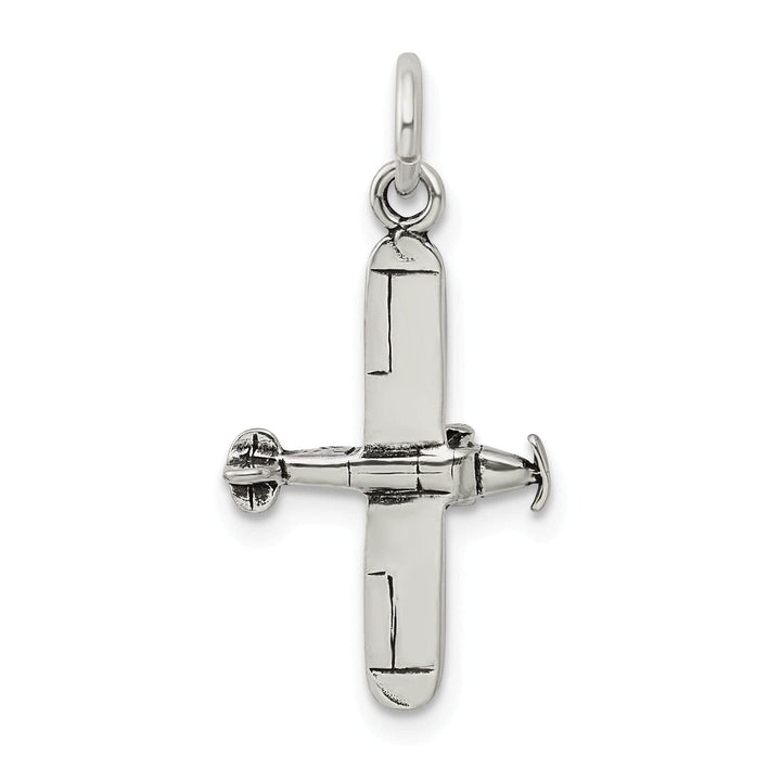 Lovely Rita's Pendants & Charms Sterling Silver Antiqued 3-D Airplane Charm