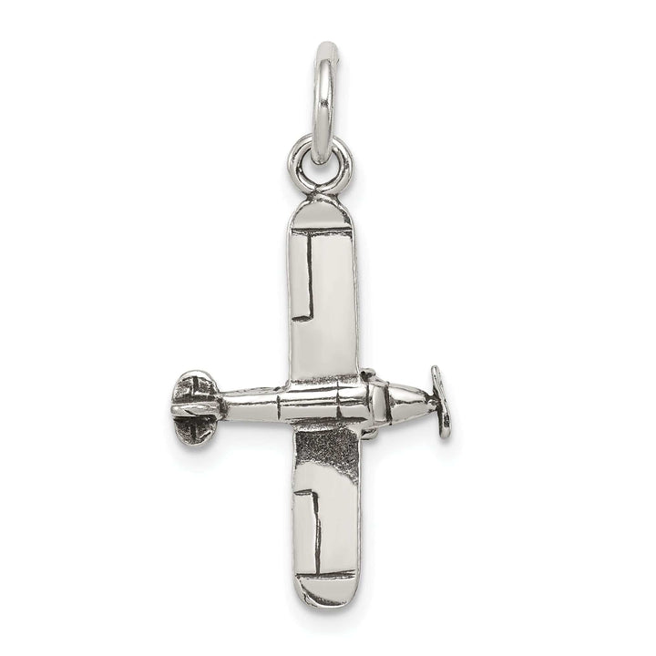 Lovely Rita's Pendants & Charms Sterling Silver Antiqued 3-D Airplane Charm