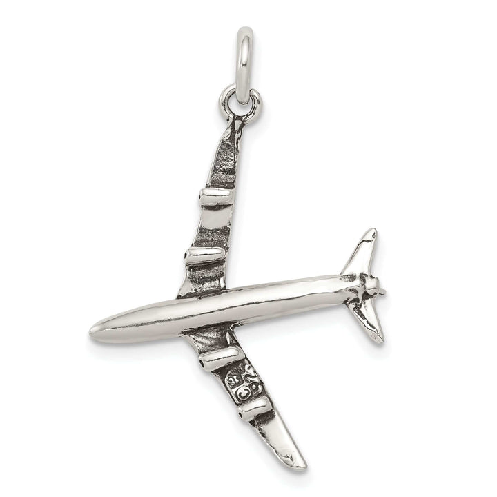 Lovely Rita's Pendants & Charms Sterling Silver Antiqued 3-D Airplane Charm