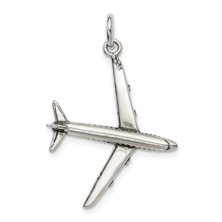 Lovely Rita's Pendants & Charms Sterling Silver Antiqued 3-D Airplane Charm