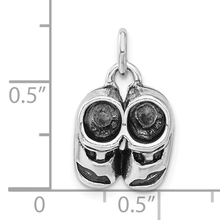 Lovely Rita's Pendants & Charms Sterling Silver Antiqued 3-D Baby Shoes Charm