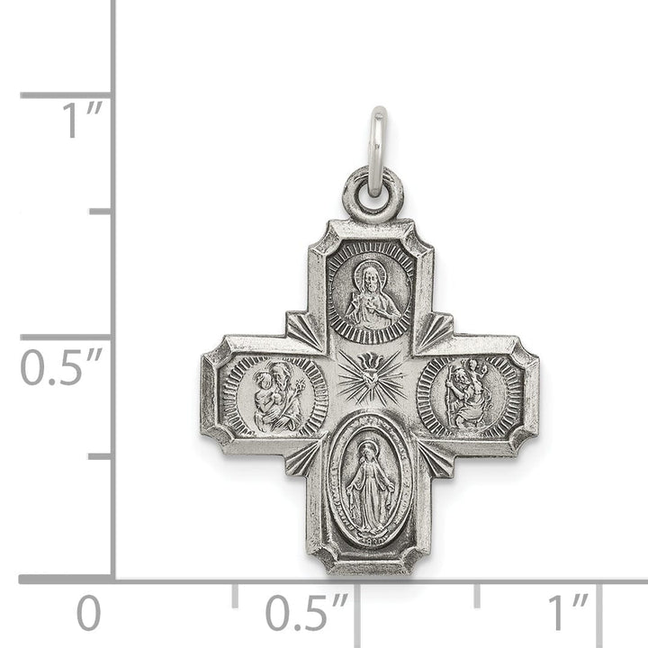 Lovely Rita's Pendants & Charms Sterling Silver Antiqued 4-way Medal