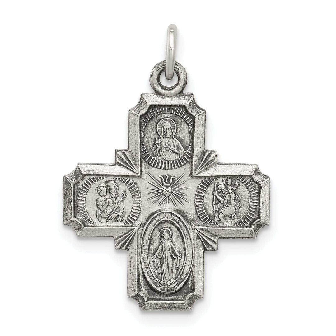 Lovely Rita's Pendants & Charms Sterling Silver Antiqued 4-way Medal