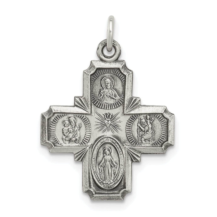 Lovely Rita's Pendants & Charms Sterling Silver Antiqued 4-way Medal