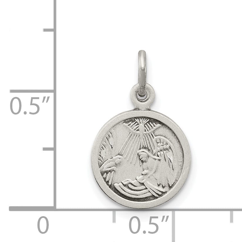 Lovely Rita's Pendants & Charms Sterling Silver Antiqued Baptism Medal