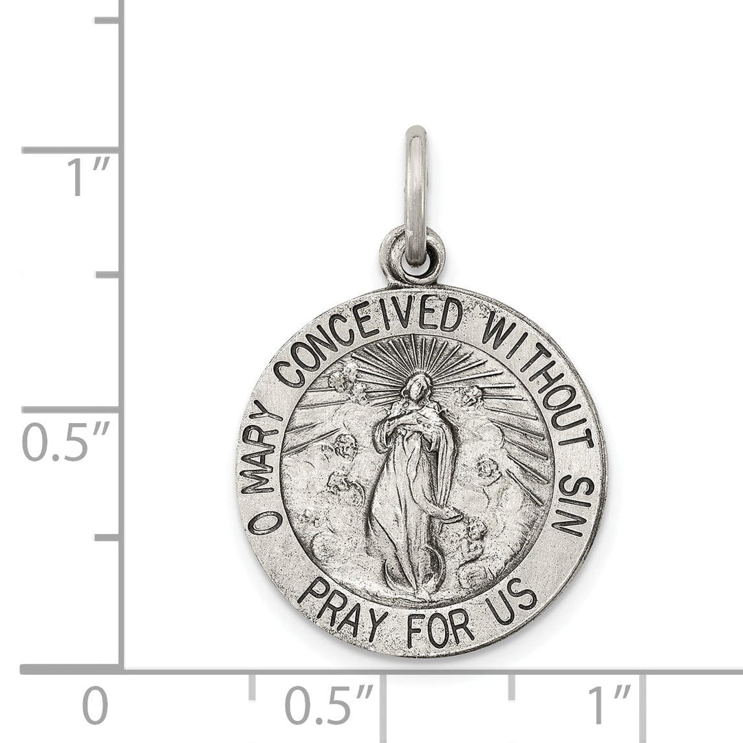 Lovely Rita's Pendants & Charms Sterling Silver Antiqued Blessed Mother Medal