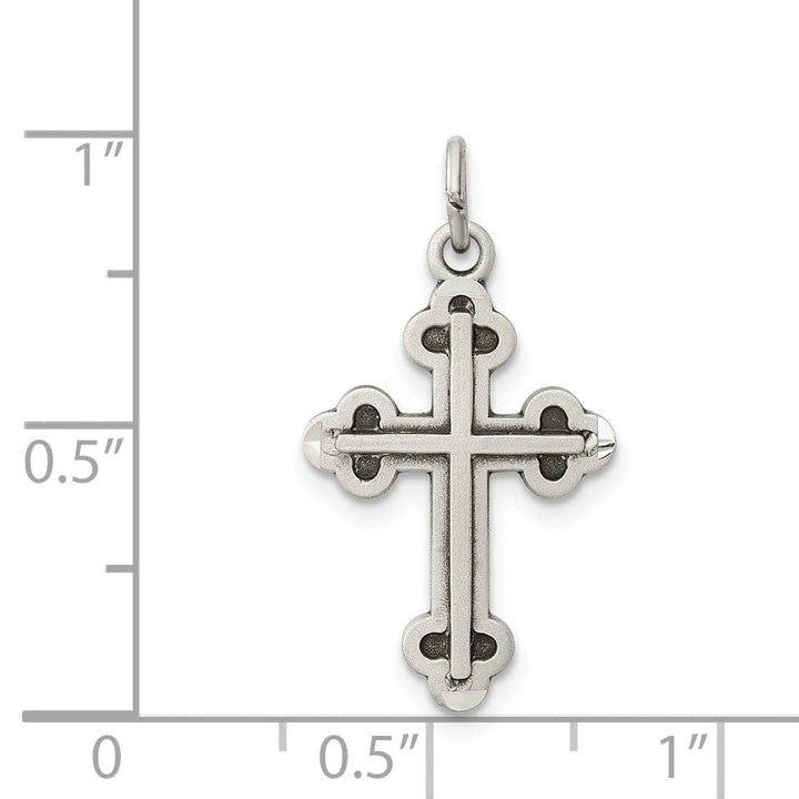Lovely Rita's Pendants & Charms Sterling Silver Antiqued Budded Cross Charm