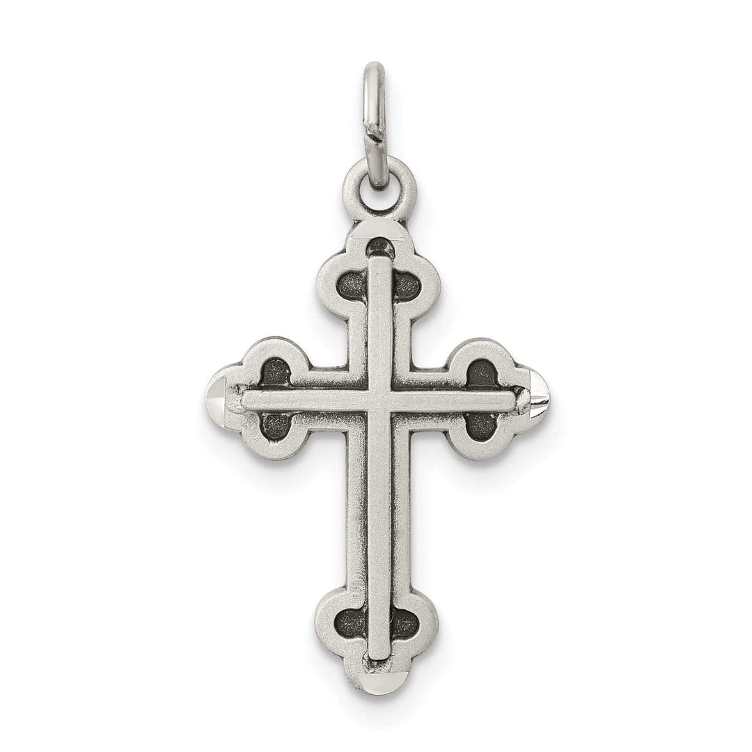 Lovely Rita's Pendants & Charms Sterling Silver Antiqued Budded Cross Charm