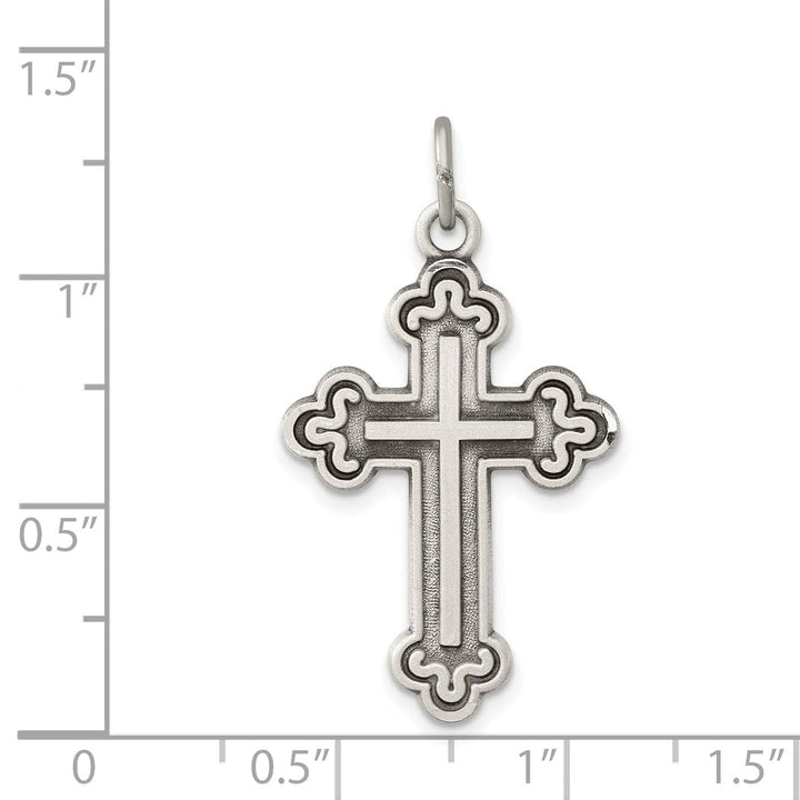 Lovely Rita's Pendants & Charms Sterling Silver Antiqued Budded Cross Pendant