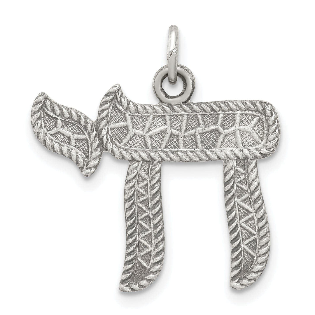 Lovely Rita's Pendants & Charms Sterling Silver Antiqued Chai Charm Pendant