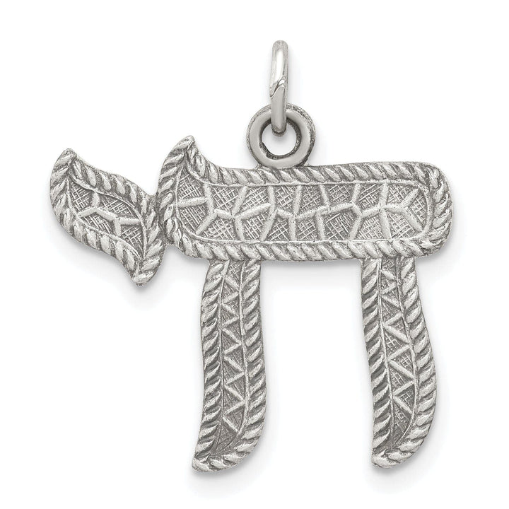 Lovely Rita's Pendants & Charms Sterling Silver Antiqued Chai Charm Pendant