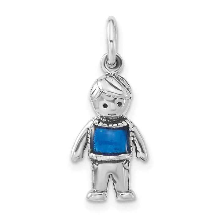 Lovely Rita's Pendants & Charms Sterling Silver Antiqued Enamel Marine Blue Boy