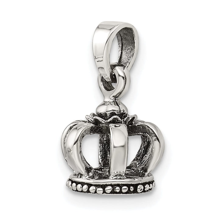 Lovely Rita's Pendants & Charms Sterling Silver Antiqued Finish 3-D Crown Charm