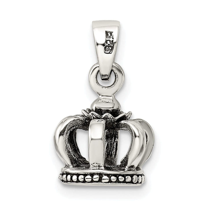 Lovely Rita's Pendants & Charms Sterling Silver Antiqued Finish 3-D Crown Charm