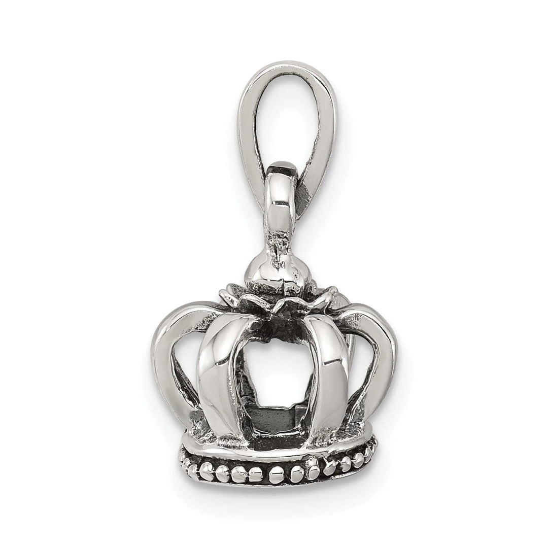 Lovely Rita's Pendants & Charms Sterling Silver Antiqued Finish 3-D Crown Charm