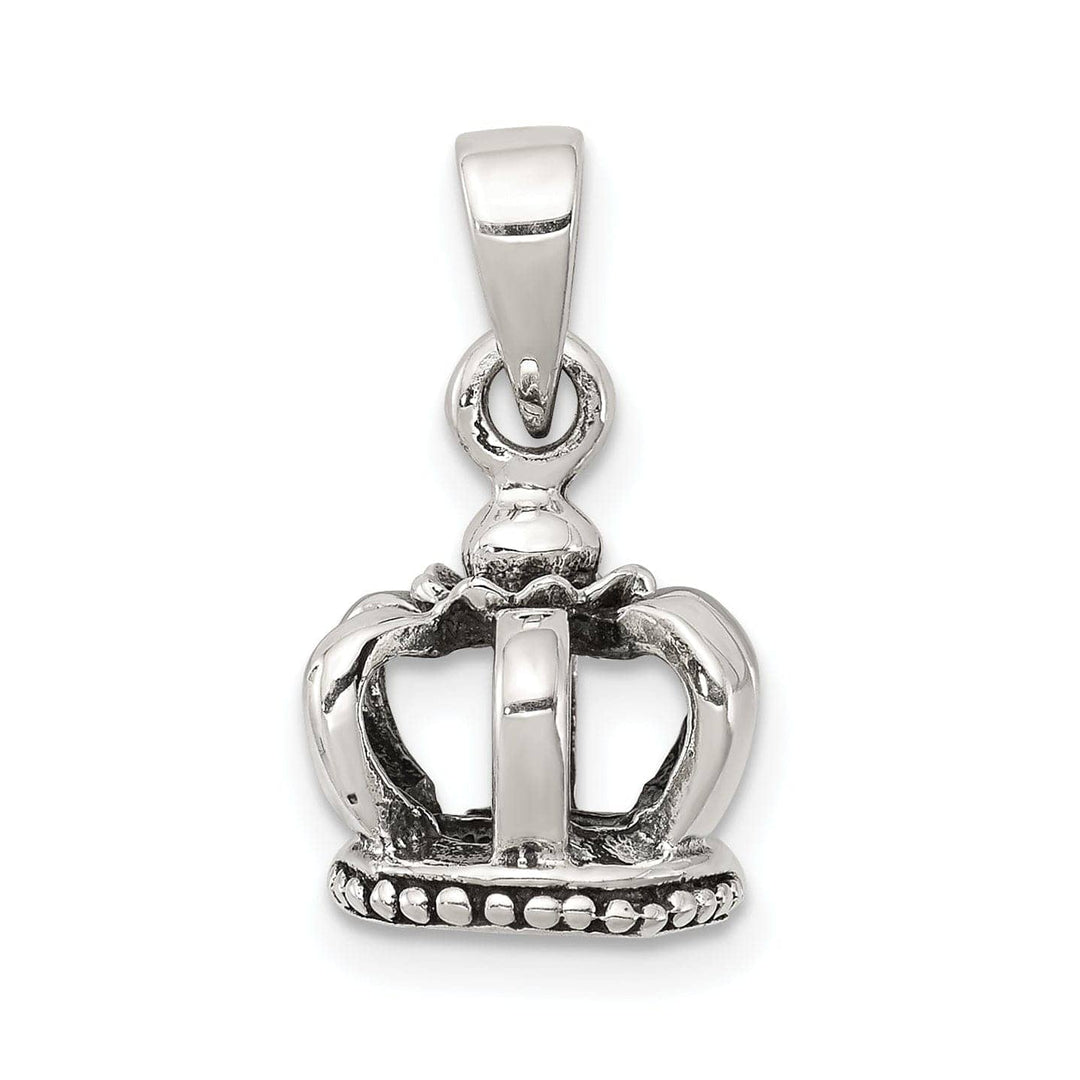 Lovely Rita's Pendants & Charms Sterling Silver Antiqued Finish 3-D Crown Charm