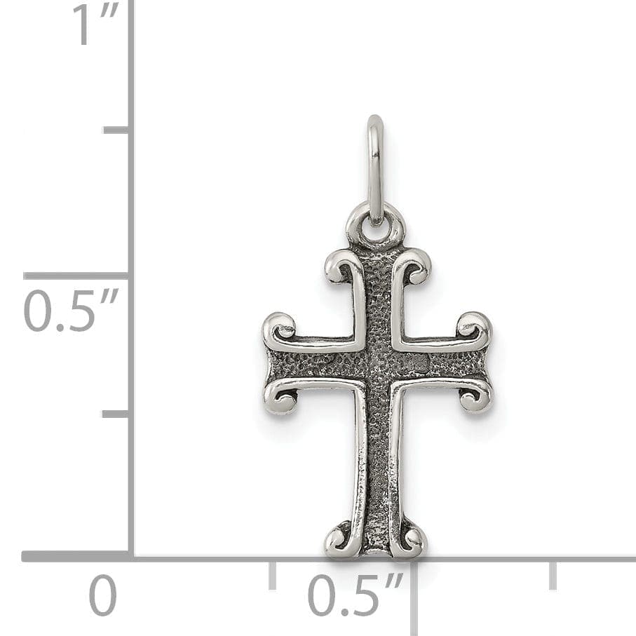 Lovely Rita's Pendants & Charms Sterling Silver Antiqued Finish Cross Pendant