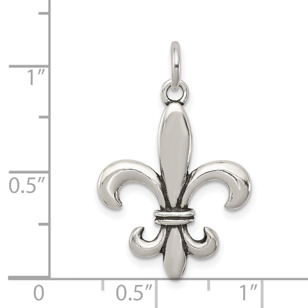 Lovely Rita's Pendants & Charms Sterling Silver Antiqued Fleur De Lis Charm