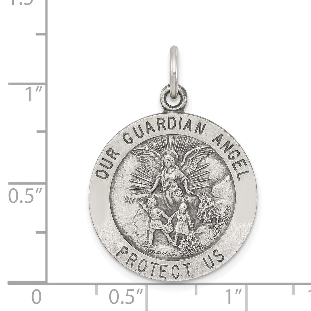 Lovely Rita's Pendants & Charms Sterling Silver Antiqued Guardian Angel Medal