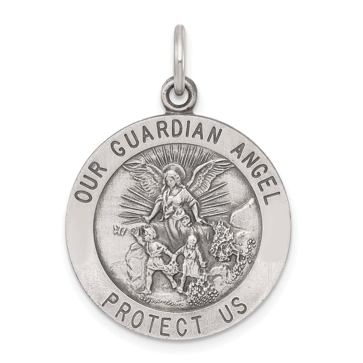 Lovely Rita's Pendants & Charms Sterling Silver Antiqued Guardian Angel Medal