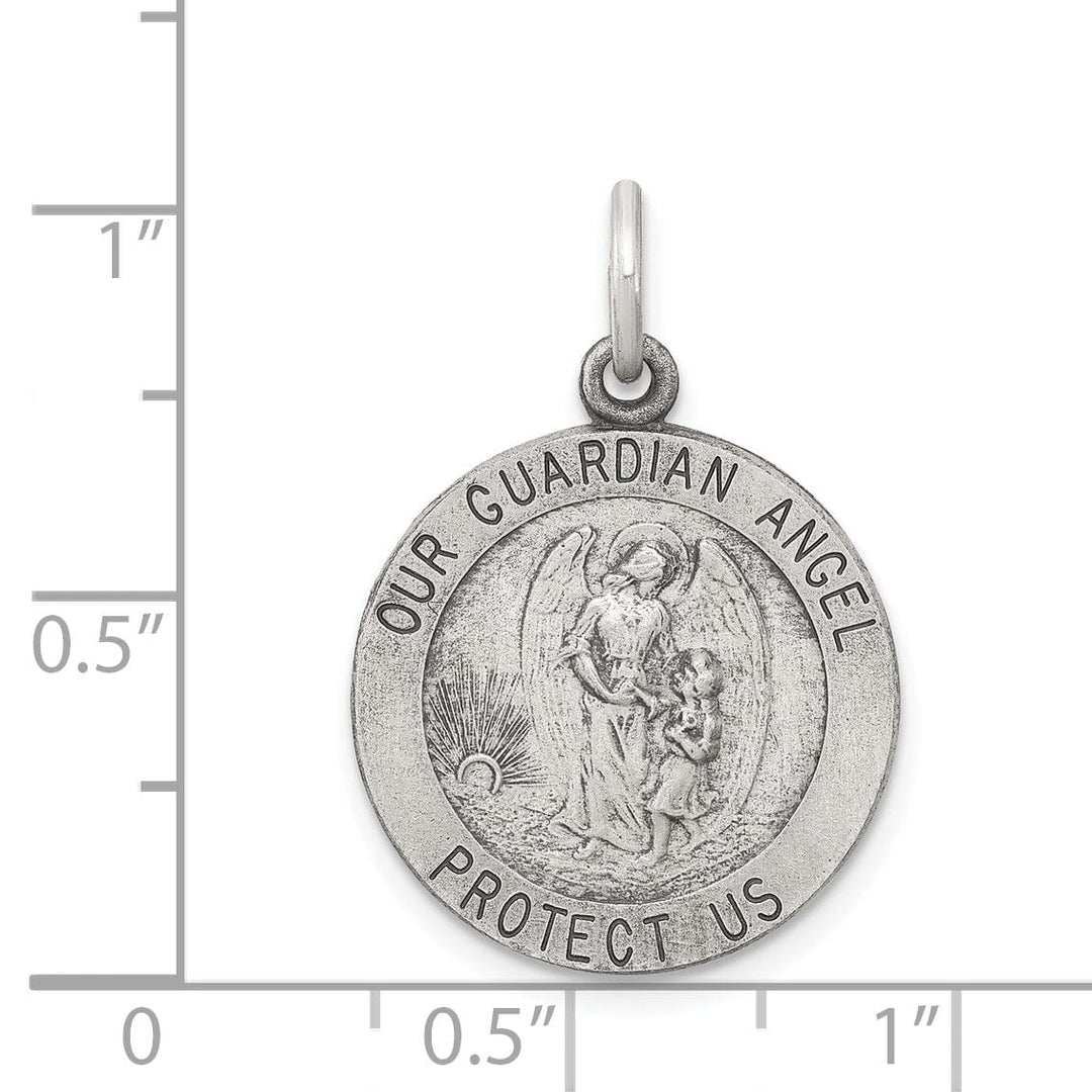 Lovely Rita's Pendants & Charms Sterling Silver Antiqued Guardian Angel Medal