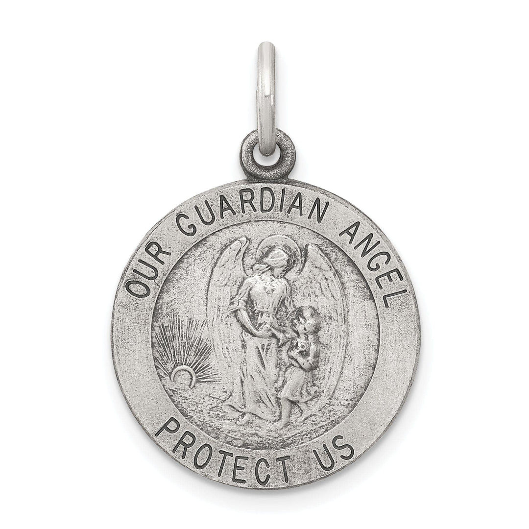 Lovely Rita's Pendants & Charms Sterling Silver Antiqued Guardian Angel Medal