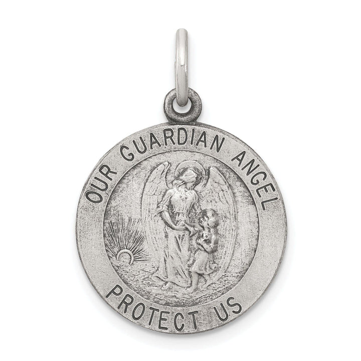 Lovely Rita's Pendants & Charms Sterling Silver Antiqued Guardian Angel Medal