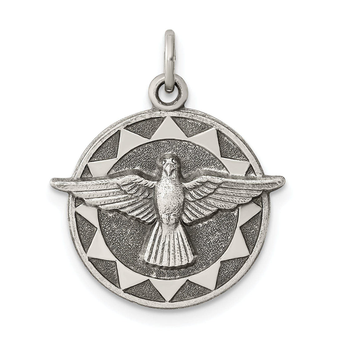 Lovely Rita's Pendants & Charms Sterling Silver Antiqued Holy Spirit Medal