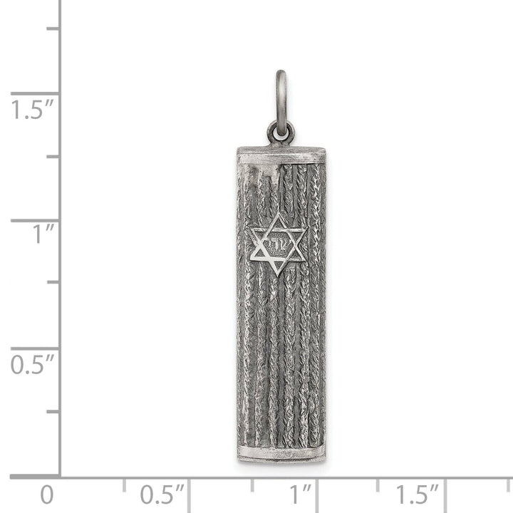 Lovely Rita's Pendants & Charms Sterling Silver Antiqued Mezuzah Pendant