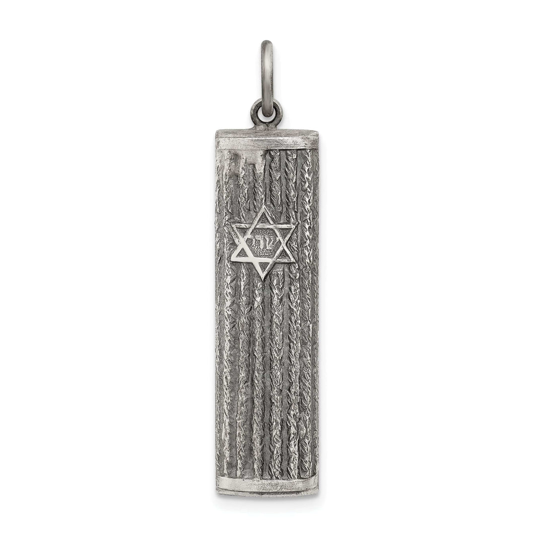 Lovely Rita's Pendants & Charms Sterling Silver Antiqued Mezuzah Pendant