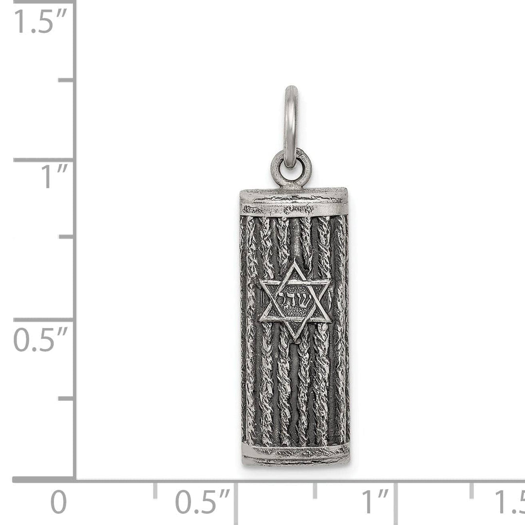 Lovely Rita's Pendants & Charms Sterling Silver Antiqued Mezuzah Pendant