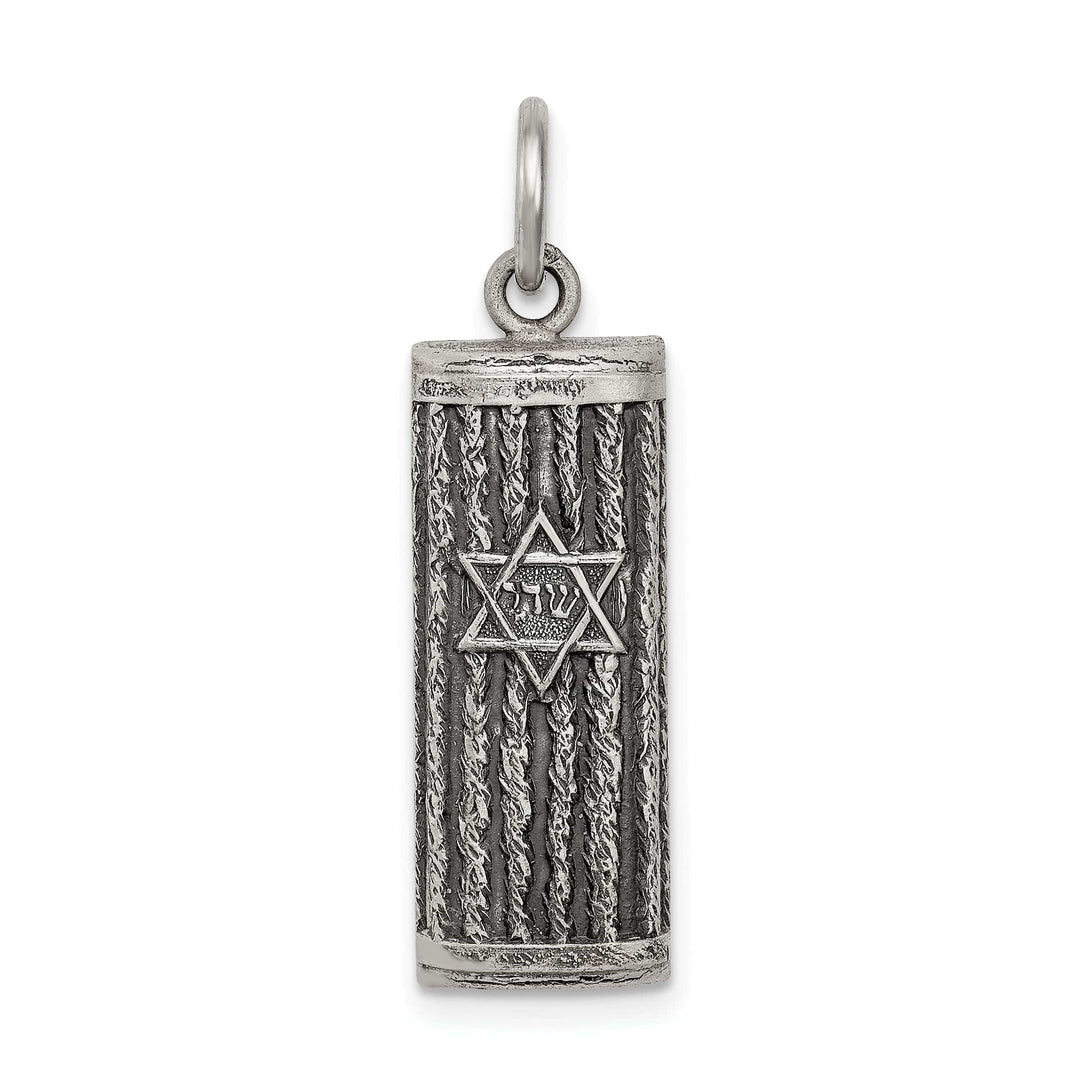 Lovely Rita's Pendants & Charms Sterling Silver Antiqued Mezuzah Pendant