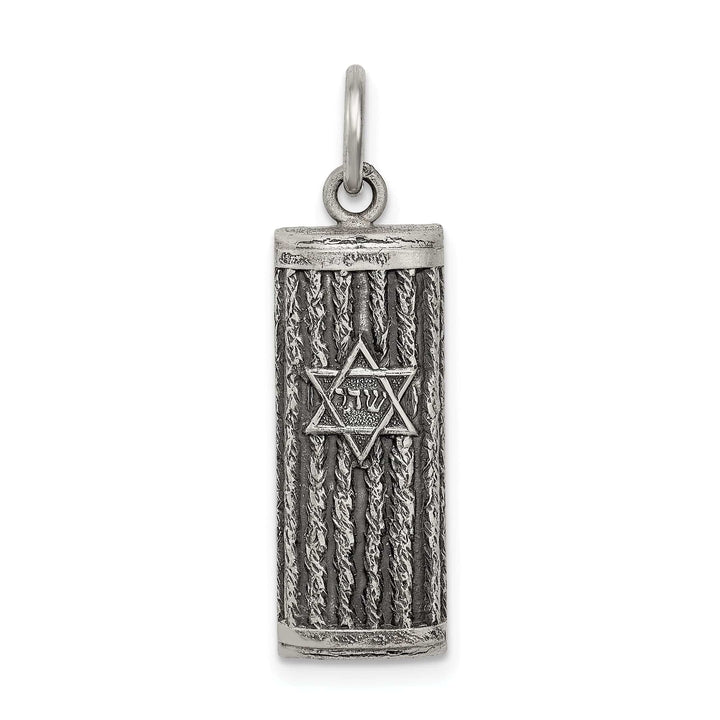 Lovely Rita's Pendants & Charms Sterling Silver Antiqued Mezuzah Pendant