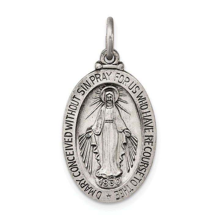 Lovely Rita's Pendants & Charms Sterling Silver Antiqued Miraculous Medal Pendant