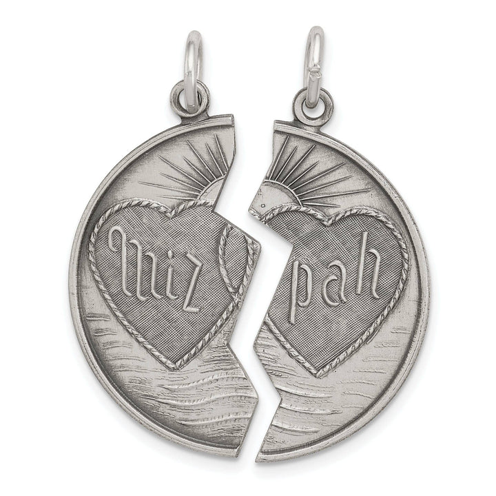 Lovely Rita's Pendants & Charms Sterling Silver Antiqued Mitzpah Charm Pendant. Engraving fee $22.00.