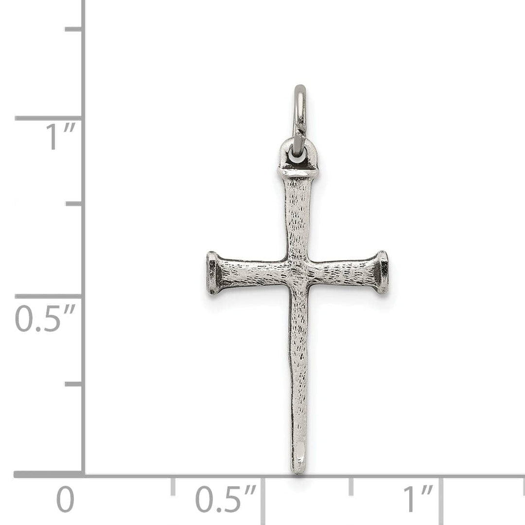 Lovely Rita's Pendants & Charms Sterling Silver Antiqued Nail Cross Pendant