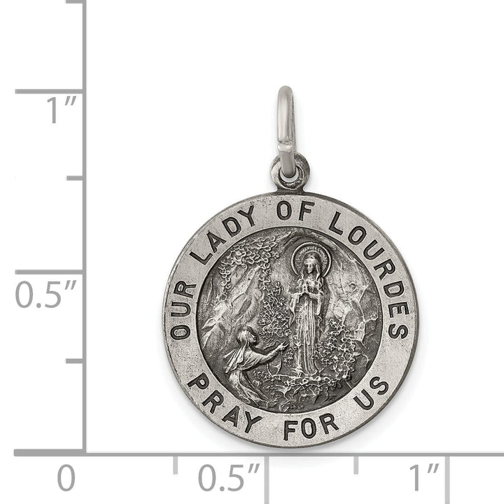 Lovely Rita's Pendants & Charms Sterling Silver Antiqued Our Lady of Lourdes Medal