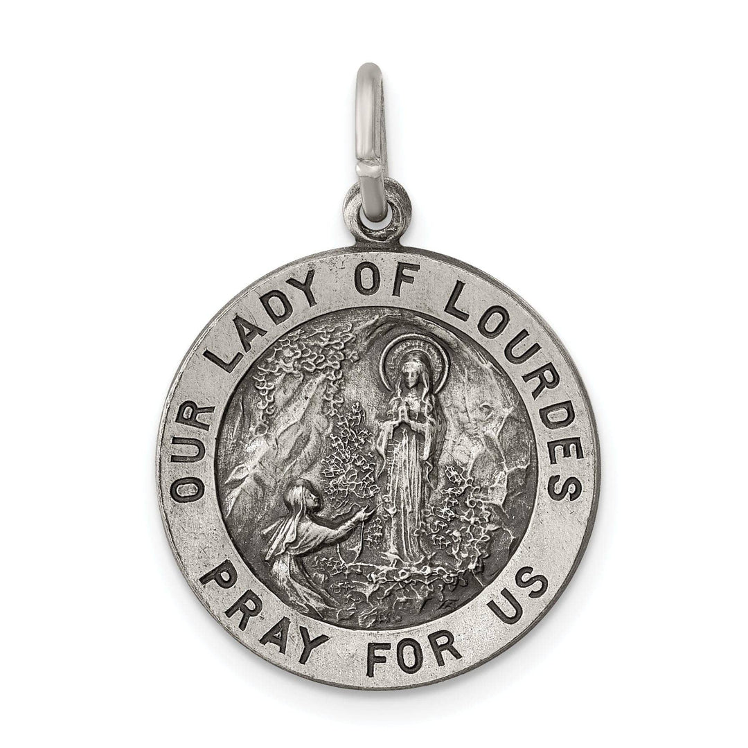 Lovely Rita's Pendants & Charms Sterling Silver Antiqued Our Lady of Lourdes Medal