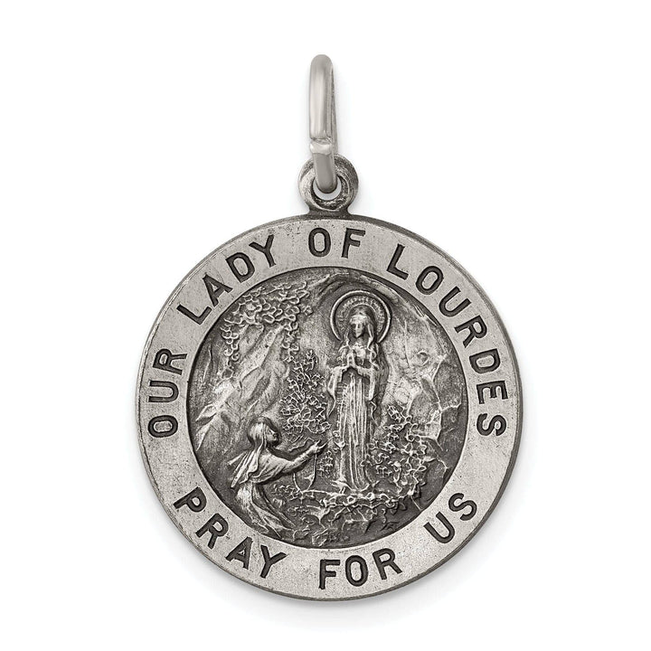 Lovely Rita's Pendants & Charms Sterling Silver Antiqued Our Lady of Lourdes Medal
