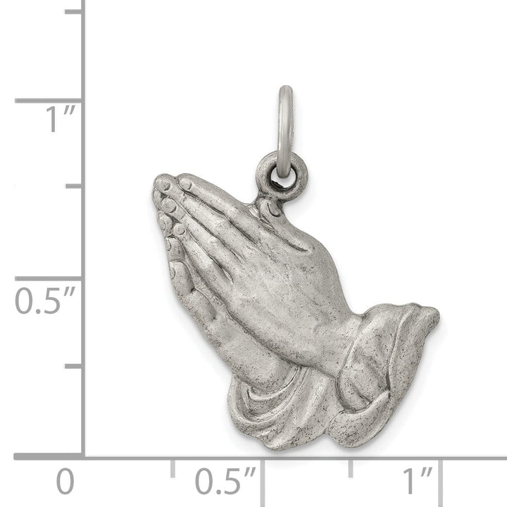 Lovely Rita's Pendants & Charms Sterling Silver Antiqued Praying Hands Charm