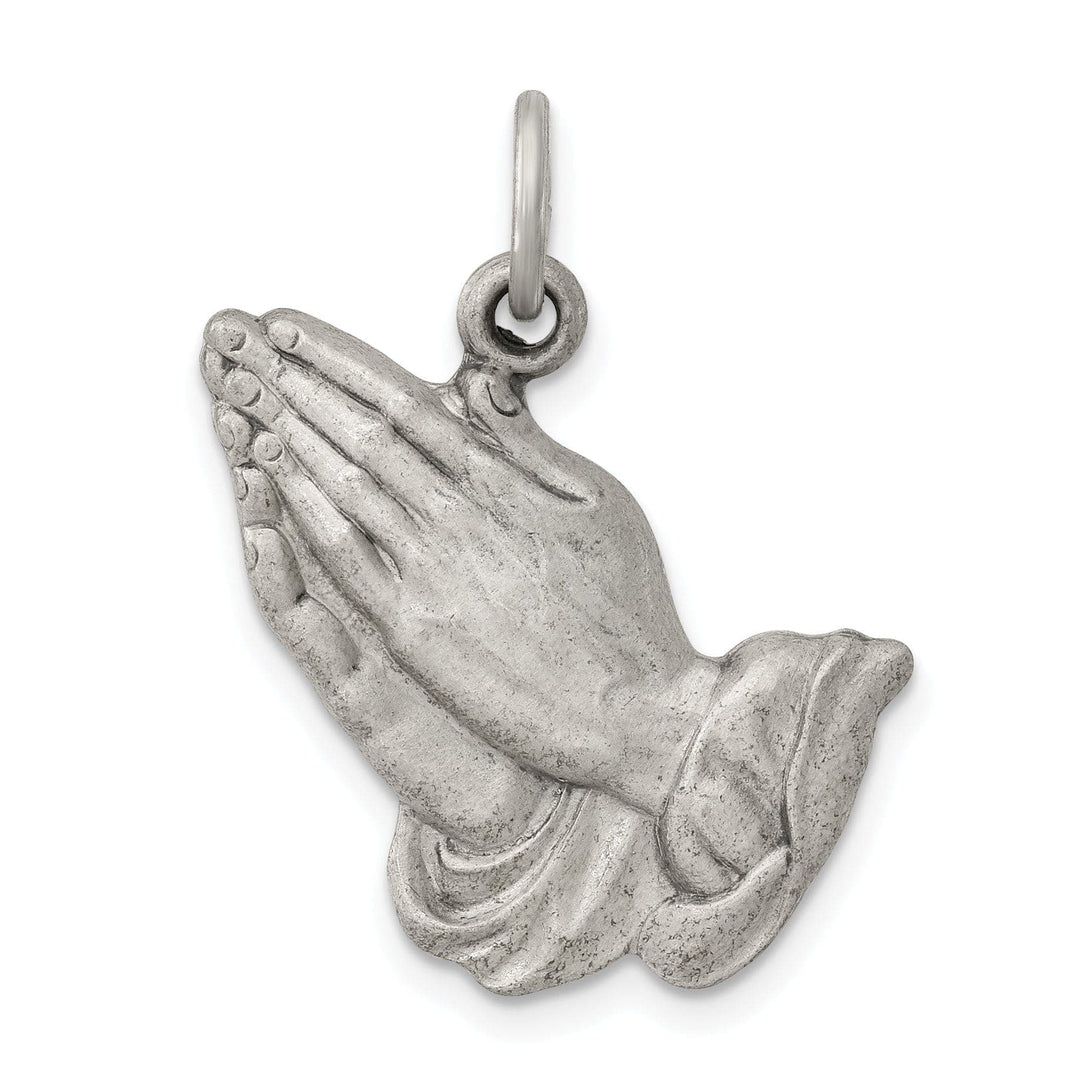 Lovely Rita's Pendants & Charms Sterling Silver Antiqued Praying Hands Charm