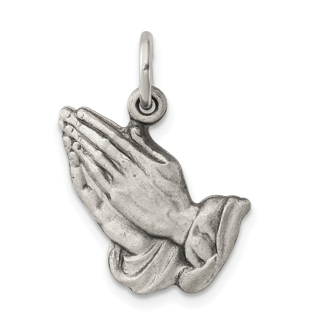 Lovely Rita's Pendants & Charms Sterling Silver Antiqued Praying Hands Charm