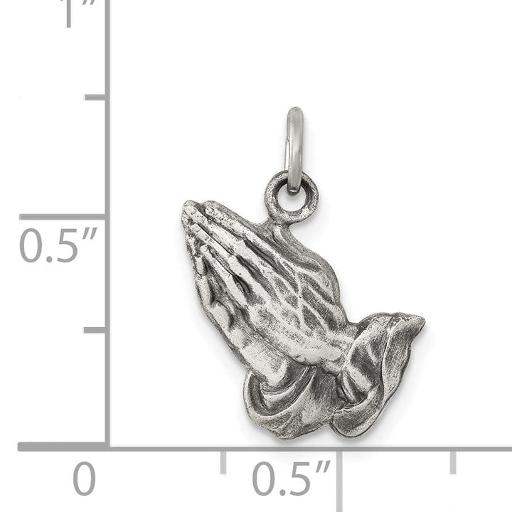 Lovely Rita's Pendants & Charms Sterling Silver Antiqued Praying Hands Charm