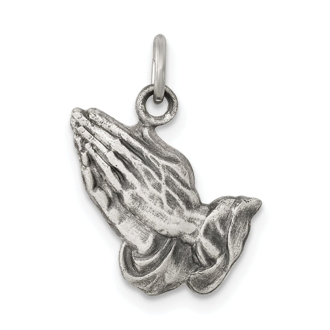 Lovely Rita's Pendants & Charms Sterling Silver Antiqued Praying Hands Charm