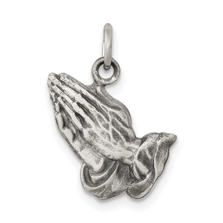 Lovely Rita's Pendants & Charms Sterling Silver Antiqued Praying Hands Charm