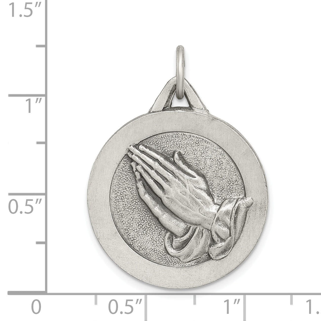 Lovely Rita's Pendants & Charms Sterling Silver Antiqued Praying Hands Pendant