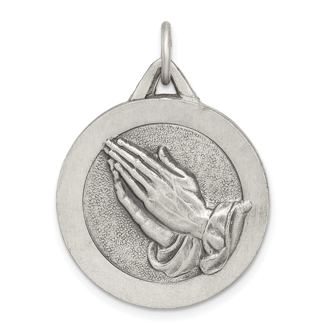 Lovely Rita's Pendants & Charms Sterling Silver Antiqued Praying Hands Pendant