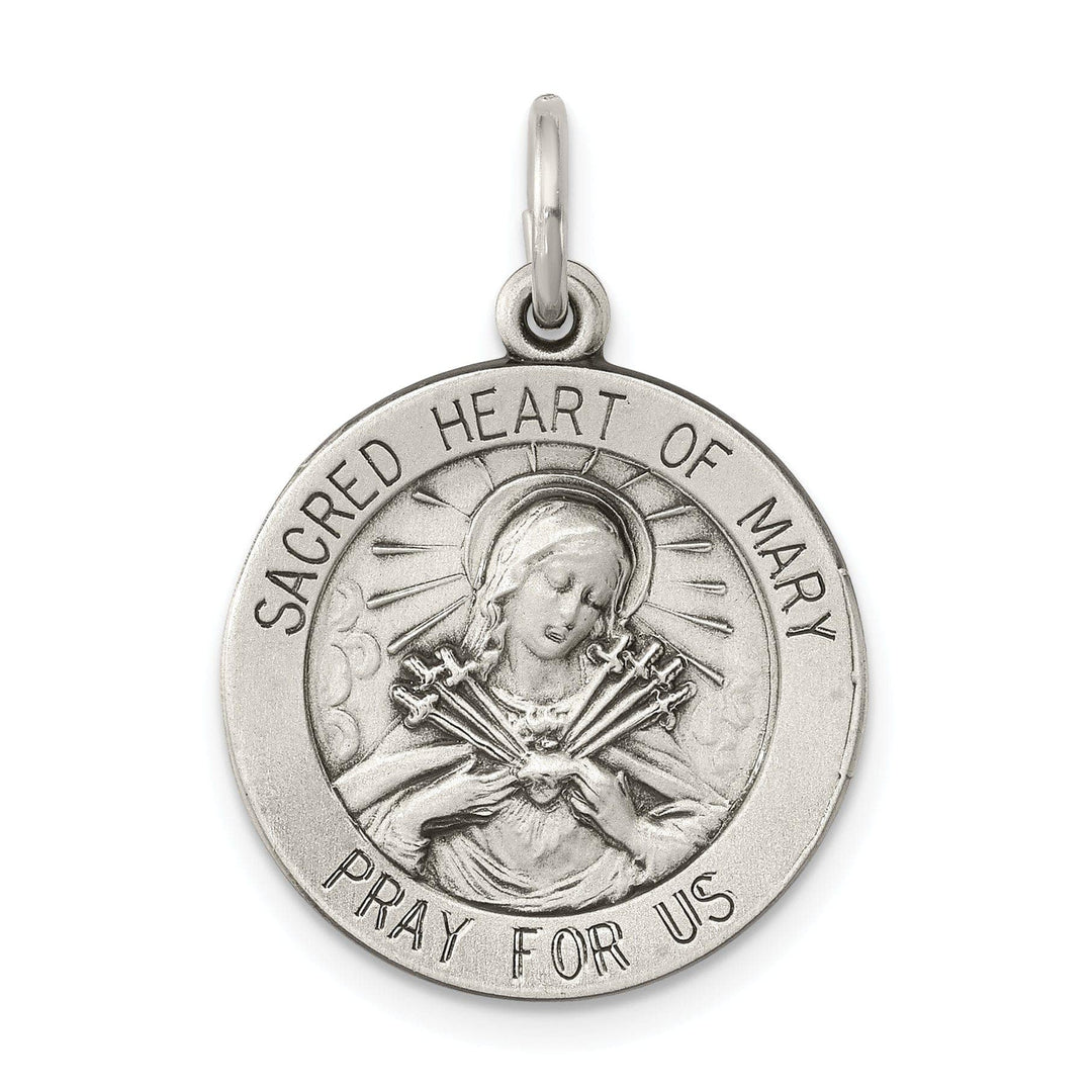 Lovely Rita's Pendants & Charms Sterling Silver Antiqued Sacred Heart of Mary